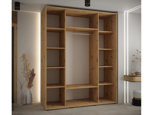 ARMOIRE Boisona 1 À PORTES COULISSANTES 205.2/190/60 3 Portes Boisona/Blanc GYGR06472