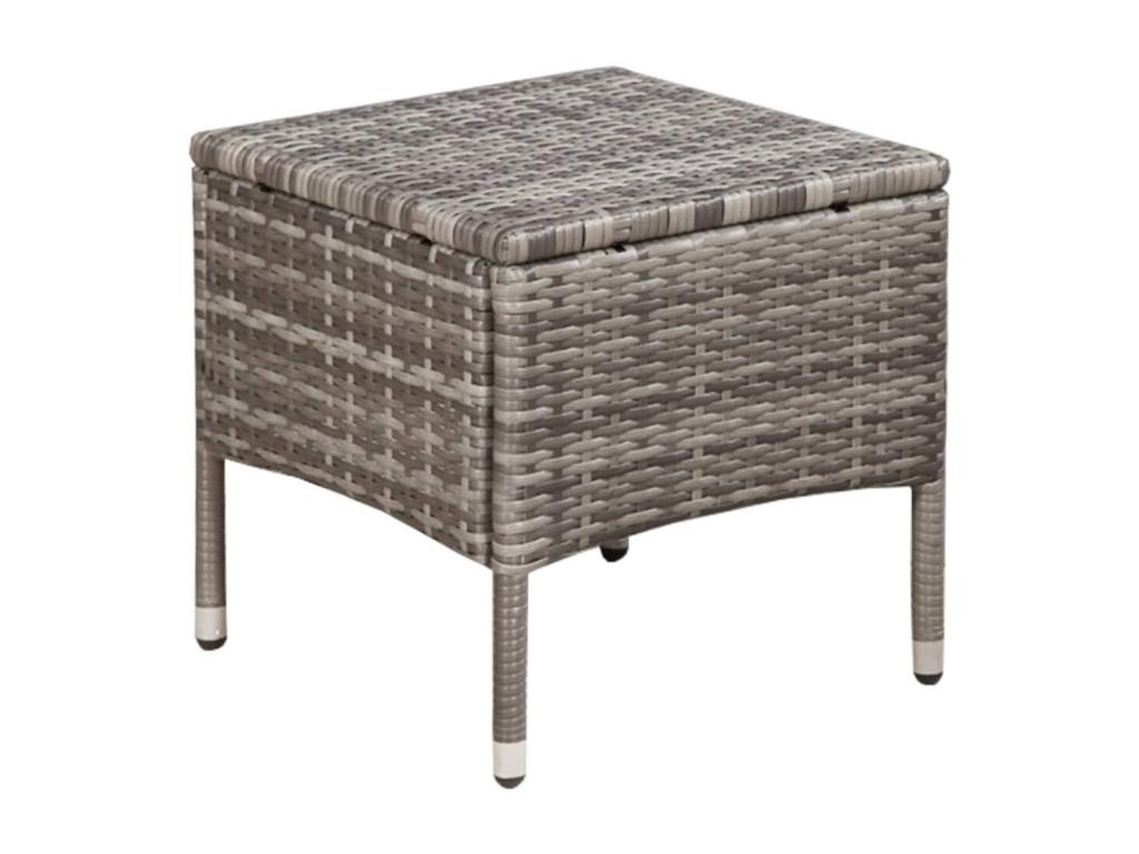 Mobilier de 3 pièces Résine tressée Gris SOTE10482