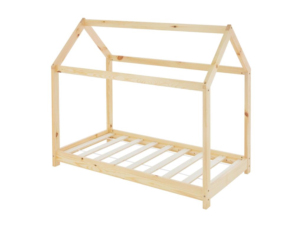Lit enfant matelas Lit maison Cadre de lit en bois Lit sommier à Boisona 70x140cm OYYG23228