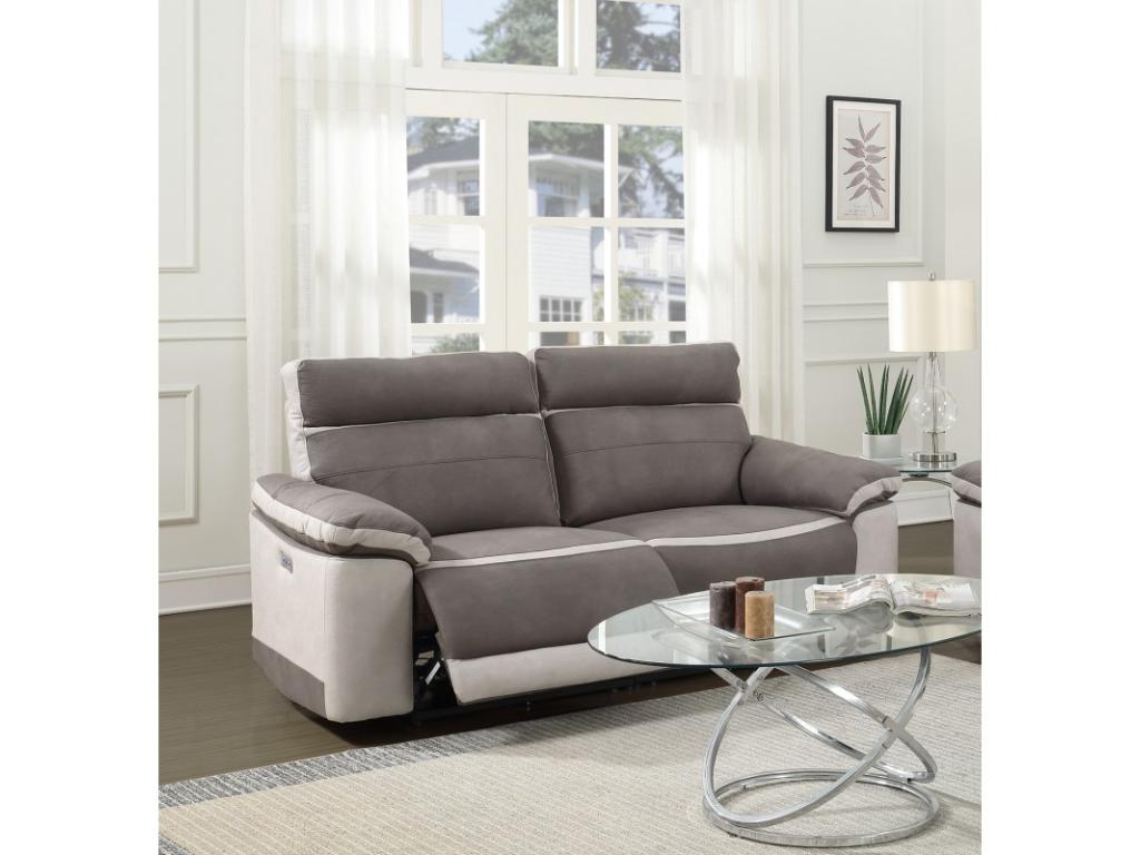 Canapé détente 2,5 places motorisé en tissu bicolore Boisona GFWU10653