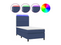 Sommier tapissier avec matelas et LED Bleu 90x190 cm Tissu XEKH63273