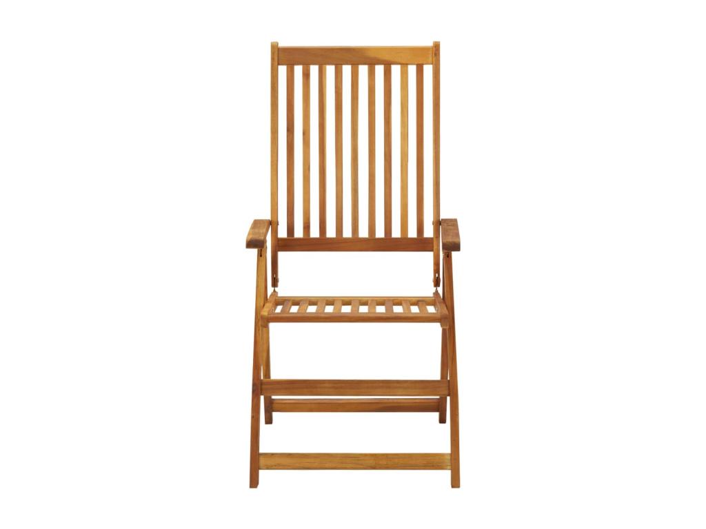 Chaises inclinables de jardin 2 pièces avec coussins Bois d'Boisona YZKT53362