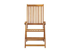 Chaises inclinables de jardin 2 pièces avec coussins Bois d'Boisona YZKT53362
