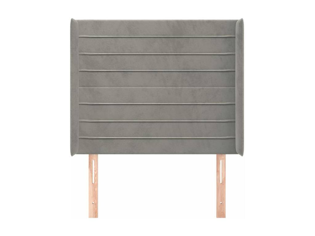 Tête de lit avec oreilles Gris clair 103x16x118-128 Velours LVRT11203