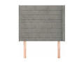 Tête de lit avec oreilles Gris clair 103x16x118-128 Velours LVRT11203