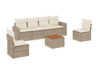 Ensemble de mobilier de jardin en résine tressée beige