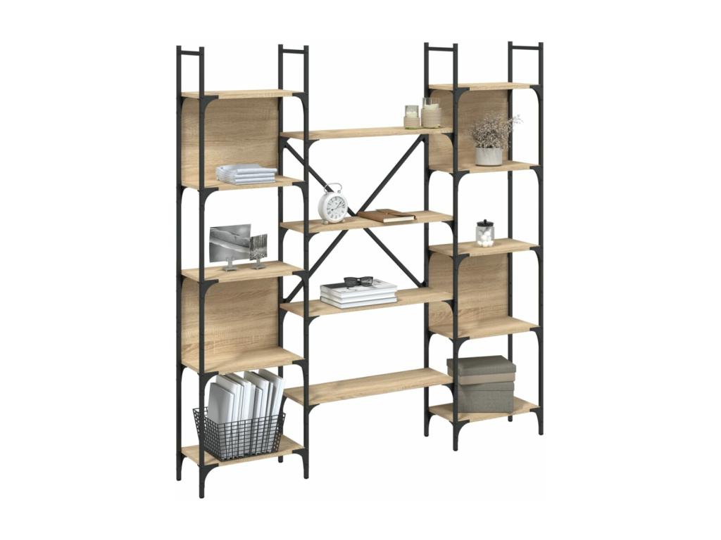 Bibliothèque chêne Boisona 155,5x24x166,5 cm bois d'ingénierie VVRL72645