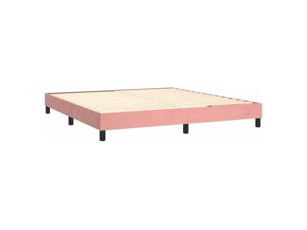 Sommier à Boisona de lit avec matelas Rose 180x200 Velours OEJJ98564