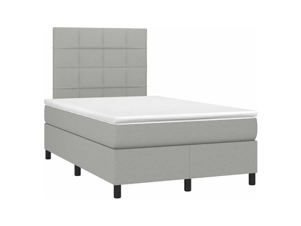 Sommier à Boisona de lit et matelas et LED Gris clair 120x200 VLMR55280