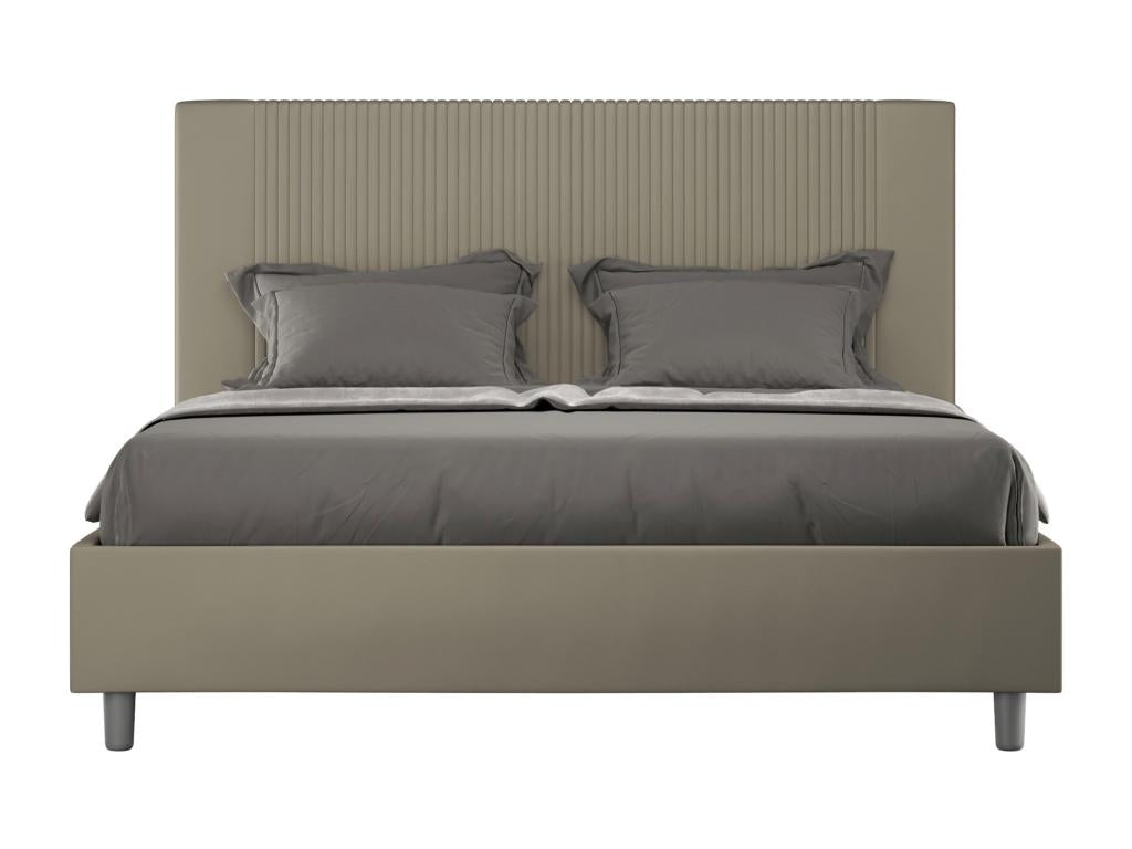 Lit coffre rembourrée 160x210 similicuir cappuccino Boisona MAPM96357