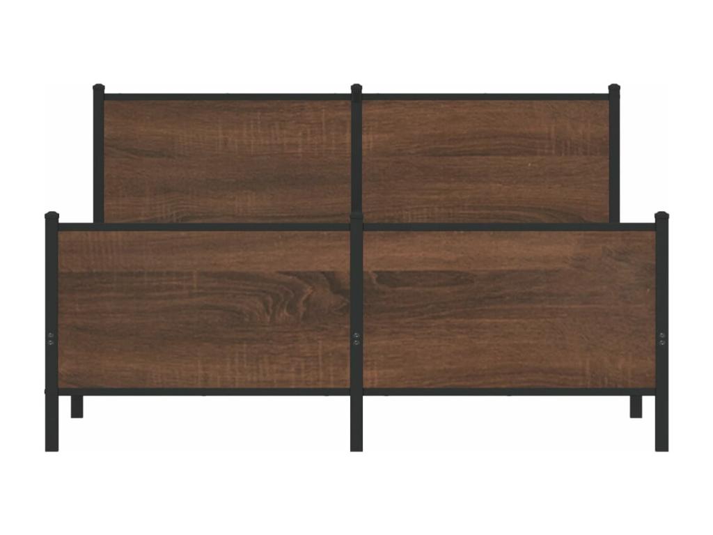 Cadre de lit en métal sans matelas chêne marron 150x200 cm MDBY75084