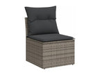 Salon de jardin avec coussins 10 pièces gris résine tressée ABFI51929