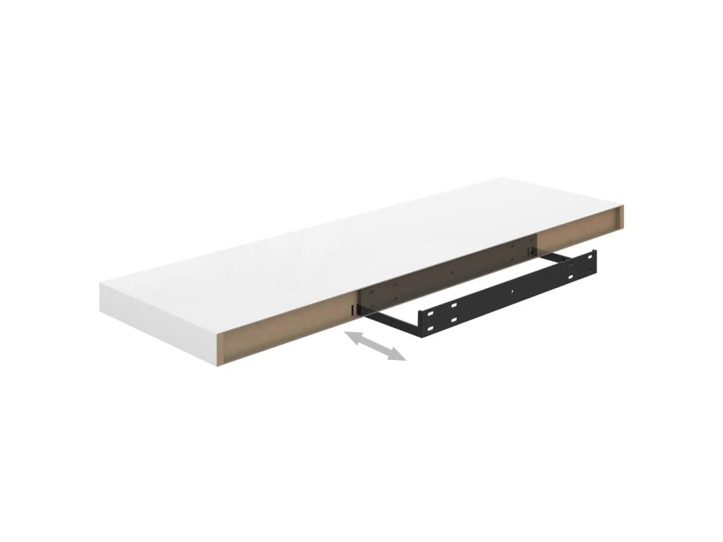 Étagère murale flottante 4 pcs Blanc brillant 80x23,5x3,8 MDF BYKC75997