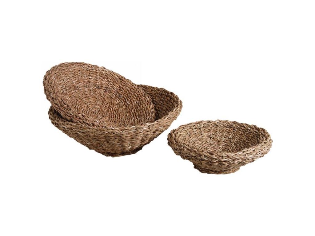 Corbeilles rondes en jonc naturel lot de 3 SHFY33137