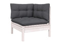 Salon de jardin 7 pcs avec coussins anthracite bois de pin KLFV06205