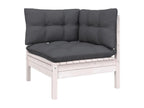Salon de jardin 7 pcs avec coussins anthracite bois de pin KLFV06205