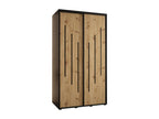 ARMOIRE Boisona 8 À PORTES COULISSANTES 235.2/140/45 2 portes Noir/Boisona/Noir JDME18544