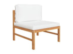 Salon de jardin 5 pcs avec coussins crème Bois de teck solide 3 YAAK85478