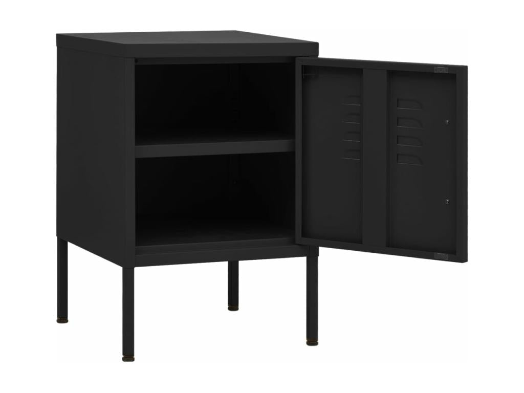 Elariva Premium - Table de chevet Noir 35x35x51 cm Acier PKCJ71978
