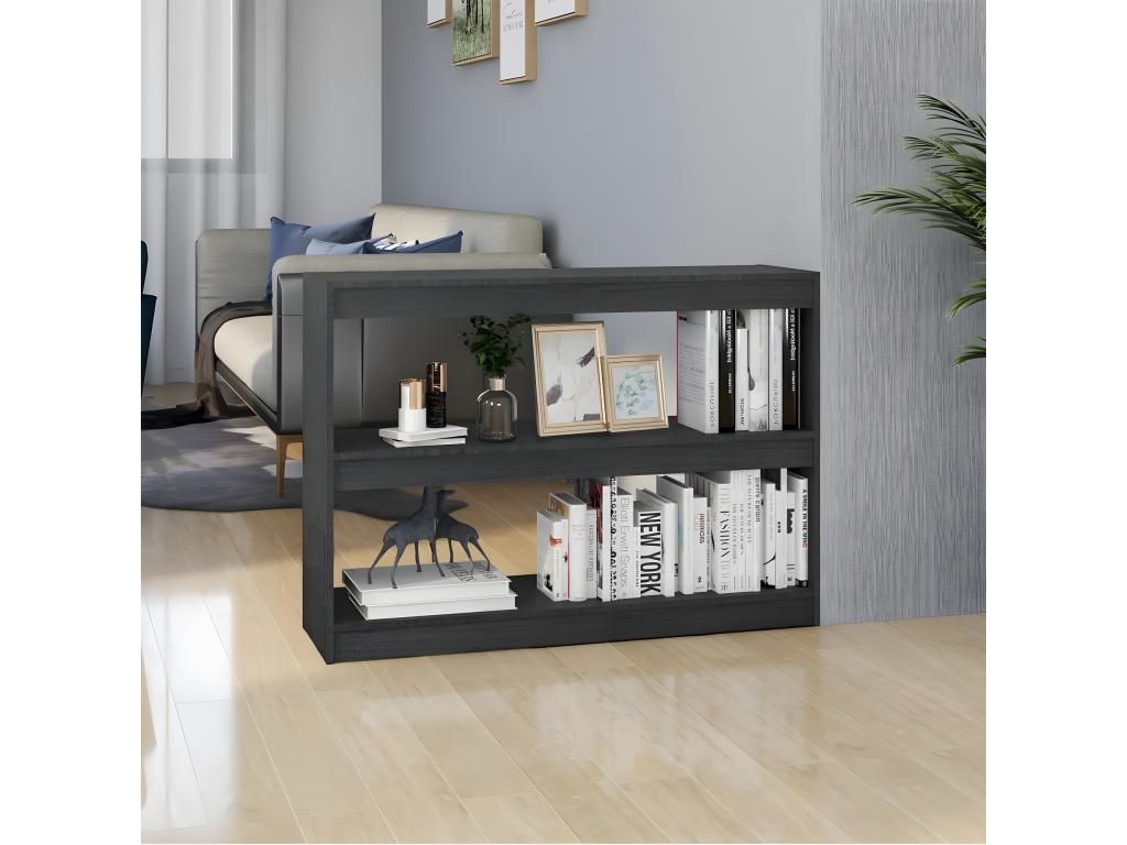 Bibliothèque/Séparateur de pièce Gris 100x30x71.5 cm Pin massif UULG09921