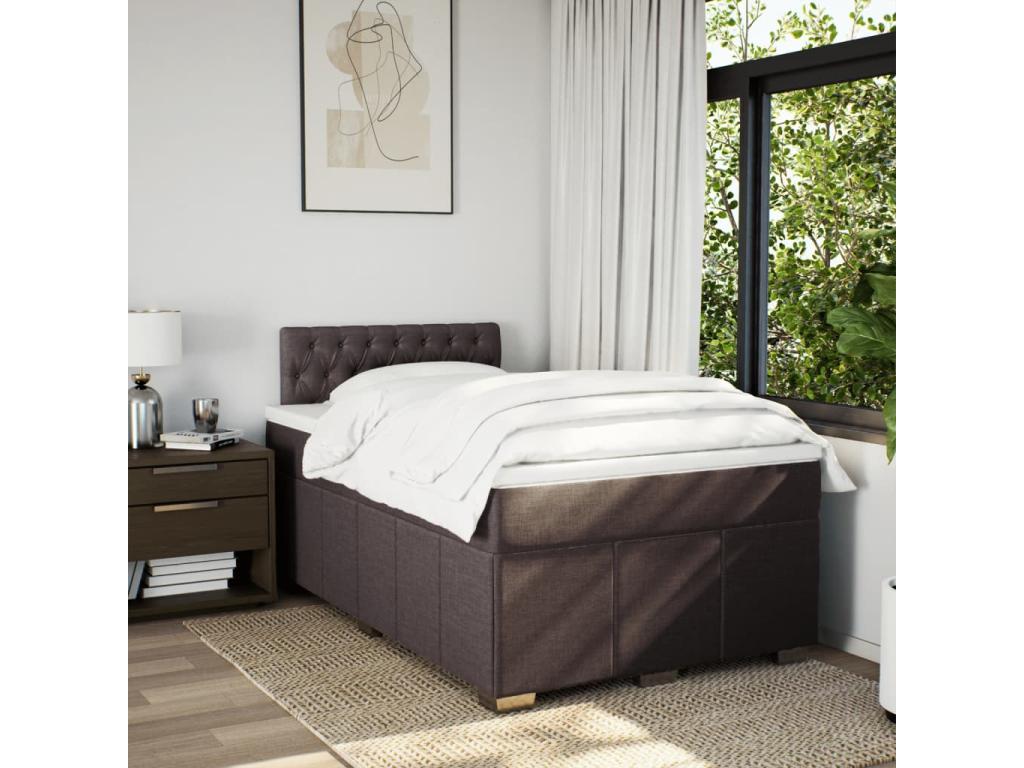 Sommier à Boisona de lit avec matelas Marron foncé 120x200 cm NQDZ53926