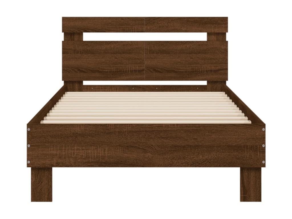 Cadre de lit avec tête de lit chêne marron 100x200 ZOAJ99630