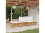 Salon de jardin 3 pcs avec coussins Bois de teck solide GGUY50983