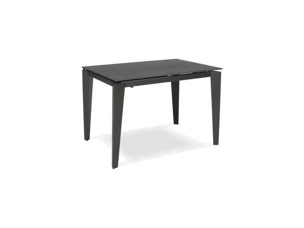 Table extensible de 120cm à 170cm plateau moderne en céramique sur verre trempé gris graphite RBET28783