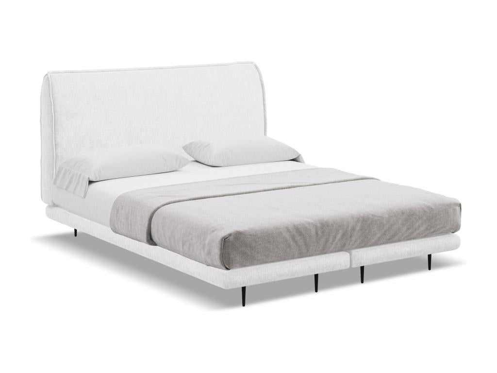 Lit matelas capitonné en tissu bouclette 140x200 - blanc - Boisona OFPI17886