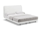 Lit matelas capitonné en tissu bouclette 140x200 - blanc - Boisona OFPI17886