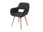 Chaise de salle à manger design rétro assise en PVC marron pieds clairs 04 0006302 VHSF46901