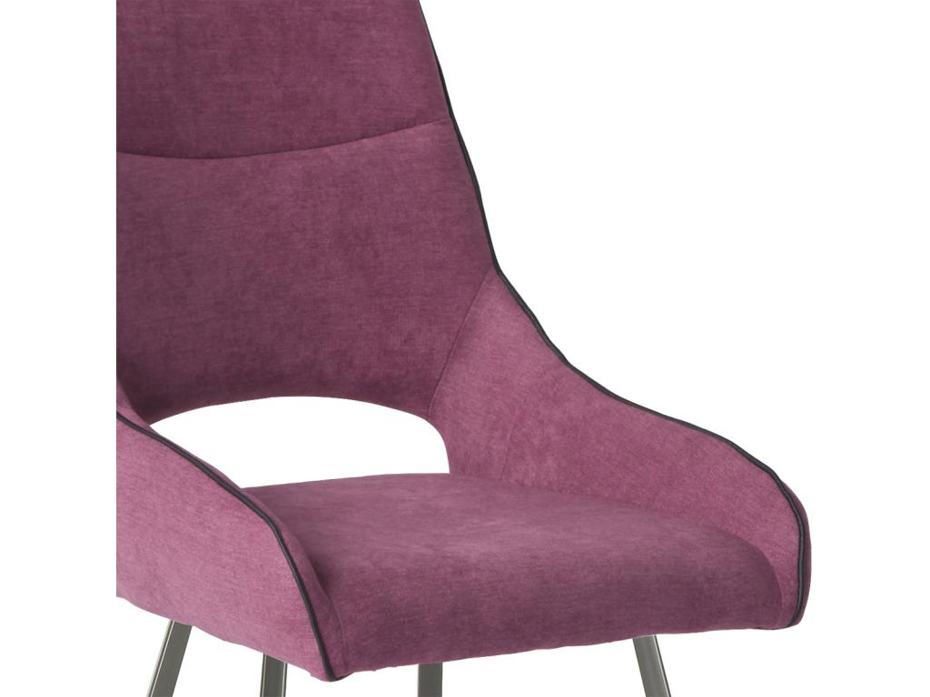 Boisona - Lot de 4 Chaises Tissu Coloris Violet CYIX71071
