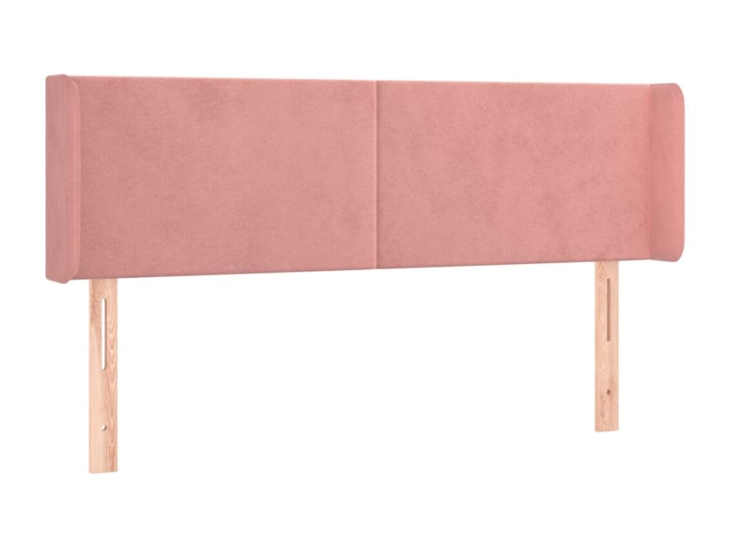 Tête de lit avec oreilles Rose 147x16x78/88 cm Velours UAQM89226
