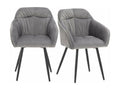 Chaises de salle à manger en velours gris-2pièces d44cm×h85cm WMBO93572