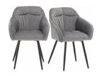Chaises de salle à manger en velours gris-2pièces d44cm×h85cm WMBO93572