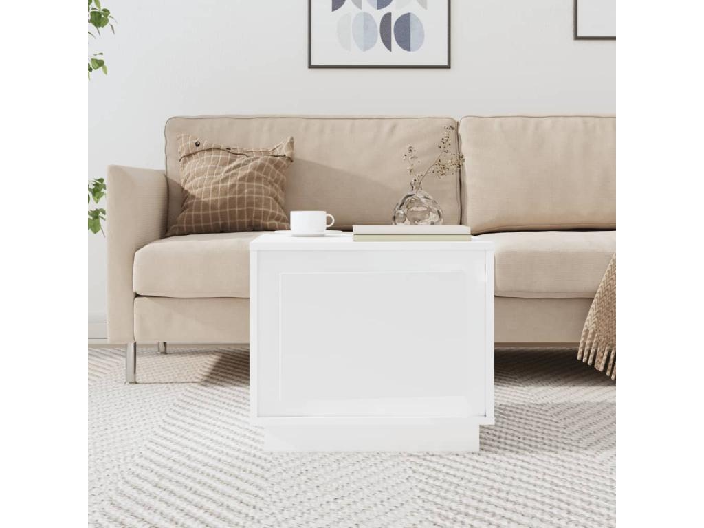 Table basse blanc 51x50x44 cm bois d'ingénierie WYNC04351