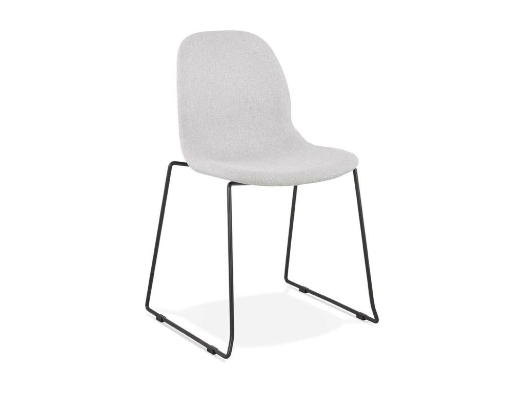 Chaise Design en Tissu Boisona 85cm Gris / Noir LUWJ39005