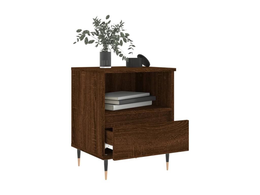 Tables de chevet 2 pcs chêne marron 40x35x50 bois ingénierie BVDQ05533