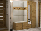 Meuble d'entrée Boisona 278 186x158x46cm Miroir Chêne Boisona Tapisserie - Stratifié SEQY06401