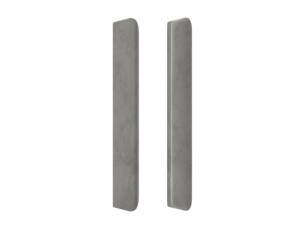 Lit en velours gris, 103 x 16 x 118 cm