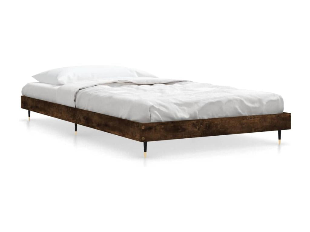 Cadre de lit sans matelas chêne fumé 90x190cm bois d'ingénierie VBDK89335