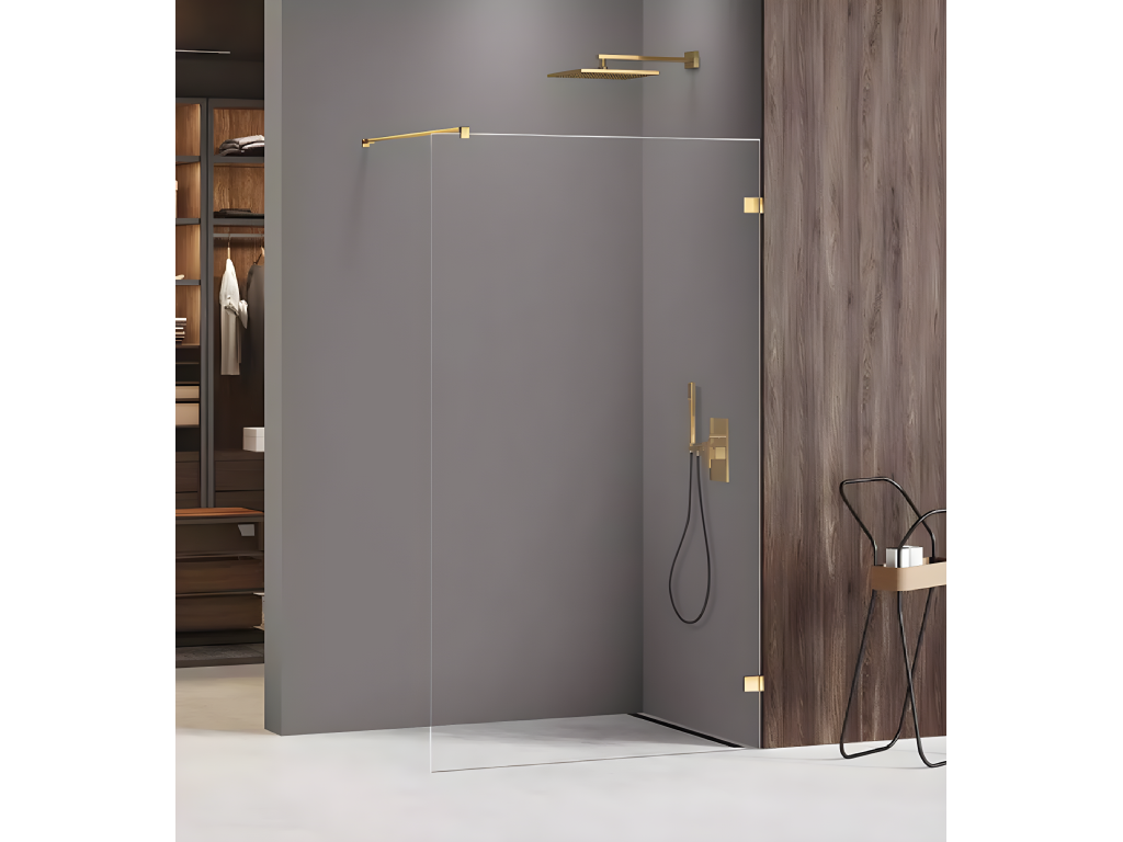 Paroi de douche à l'italienne 70 cm doré Boisona FLBH96087