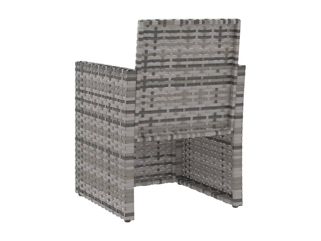 Fauteuil de jardin avec coussins Gris Résine tressée AQVN16894
