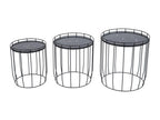 Boisona Lot de 3 Tables d'appoint Tables basses Rondes Noires DEYW71122
