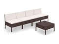 Salon de jardin 5 pcs avec coussins Résine tressée Marron 37 FCOB38207