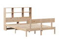 Lit bibliothèque sans matelas 140x200 cm bois massif de pin WIFP88122