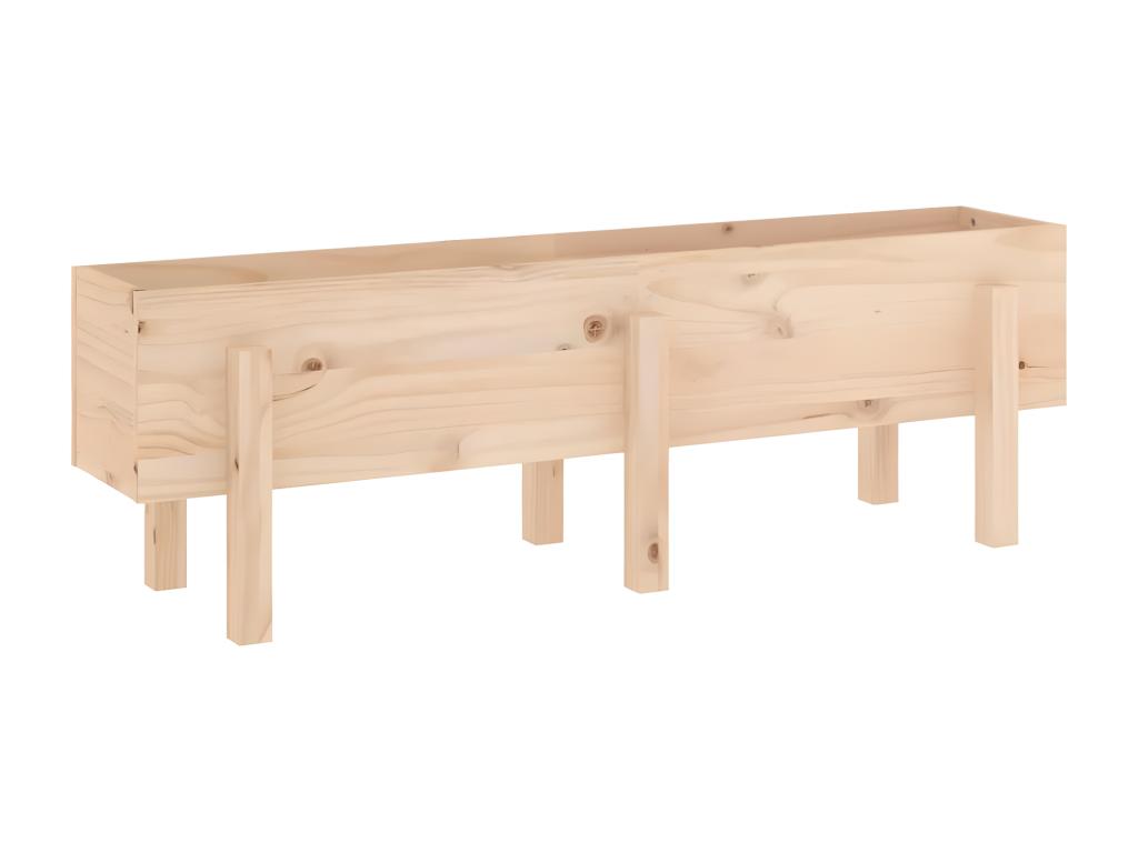 Lit surélevé de jardin 121x30x38 bois de pin massif EUWE06917