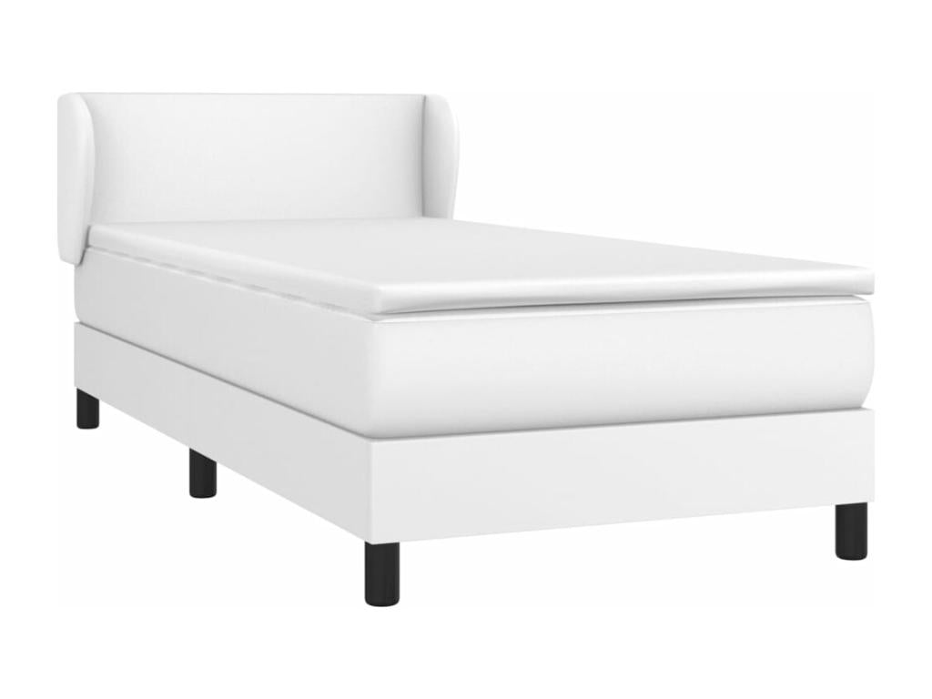 Sommier à Boisona de lit avec matelas Blanc 90x190 Similicuir WWHH13594