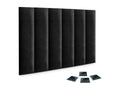 Elariva Lot de 6 Panneau Rembourré en Velours Côtelé Premium Autocollant Acoustique Absorbant Protection Chocs Tête de Lit Noir 60x20 cm x 6 RUEW39998