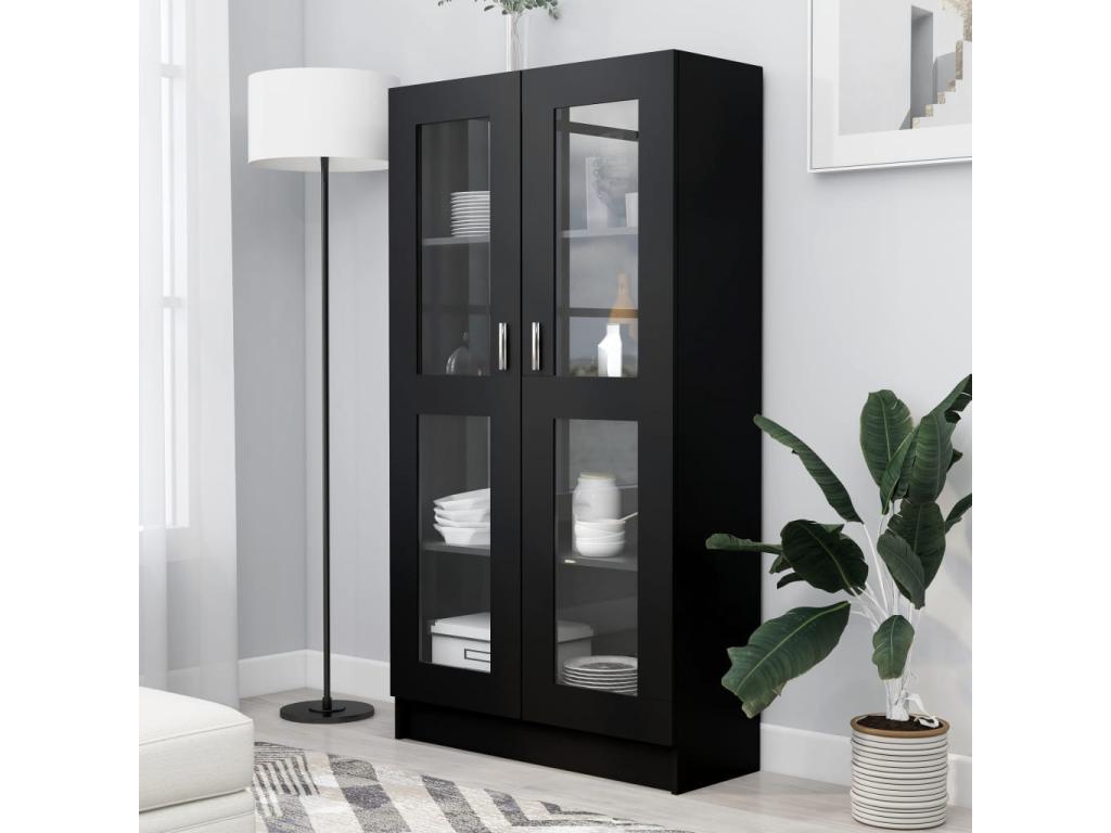Armoire à vitrine Noir 82,5x30,5x150 FAEL14707